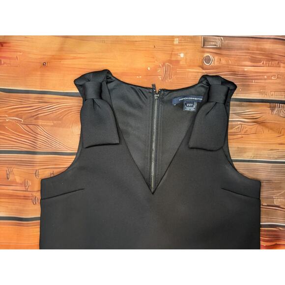 French Connection Scuba Bow shoulder dress Black  Size 4 - Picture 6 of 10